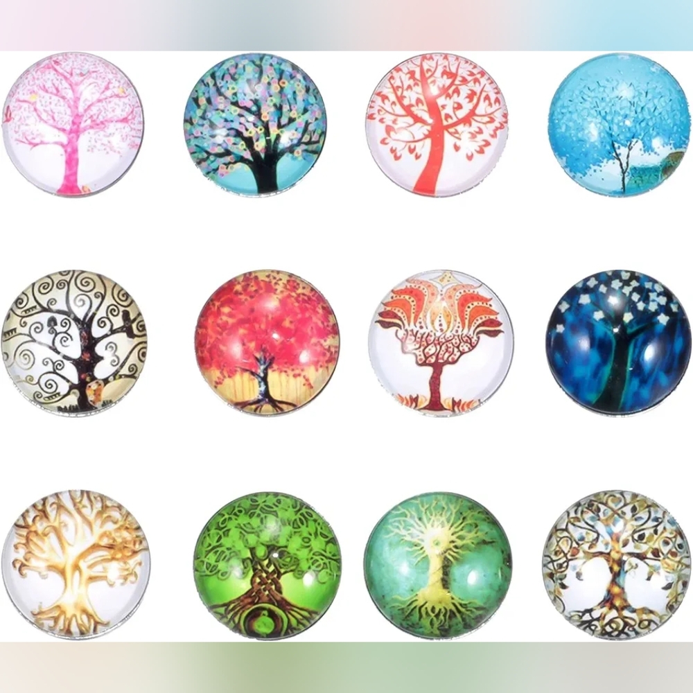 12Pcs Stainless Steel Badge Lanyard Necklace with Tree of Life Snap Butt… - Picture 4 of 4